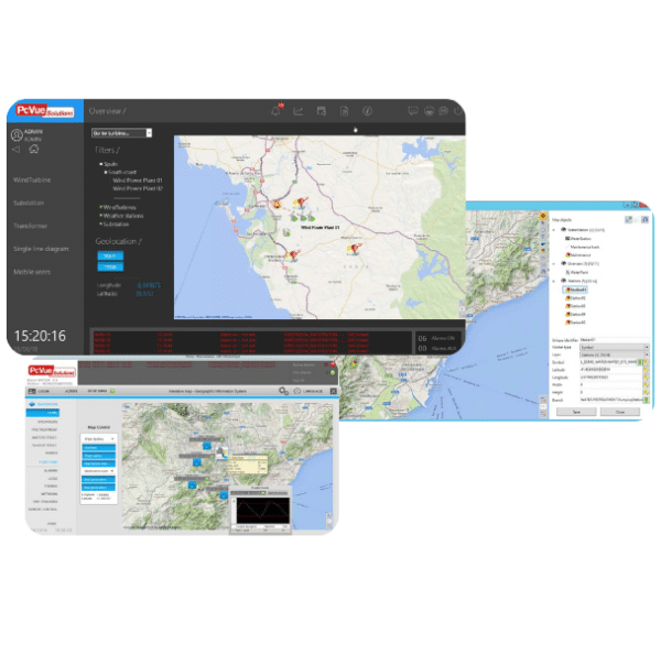 Obsługa map i integracja PcVue z GIS