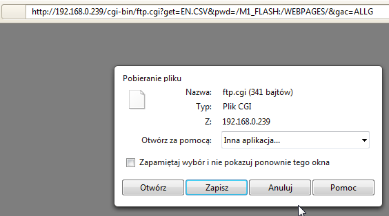 Pobranie pliku z poziomu przeglądarki