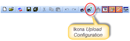 Położenie ikony Upload Configuration na pasku narzędzi
