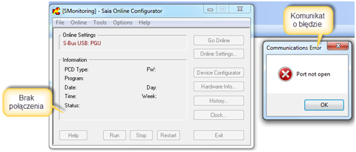 Online Configurator - Błąd połączenia