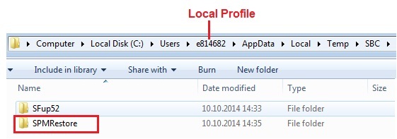 Folder SPMRestore