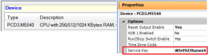 Klucz serwisowy w Device Configurator